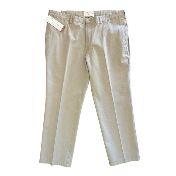 NWT Perry Ellis Cottons Weekend Chino Tailored Fit Premium Khaki Pants 40x30 Tan